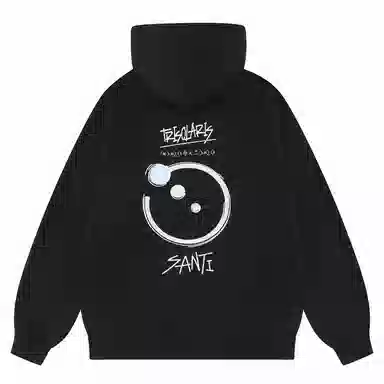 三体 文明符号系列 纯色多巴胺简约印花休闲百搭基础口袋宽松连帽套头重磅长袖卫衣 男女同款