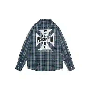 False Perception Cross Logo Long Sleeve Shirt