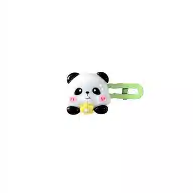 色菲尔 可爱熊猫小公主头前额侧边刘海夹子后脑勺盘发气质 树脂 发夹 女款