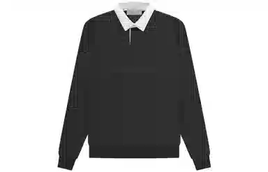 Fear of God Essentials SS23 Waffle Henley Rugby Off Black