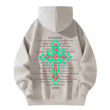 WARNING LIGHT Cross Print Hoodie