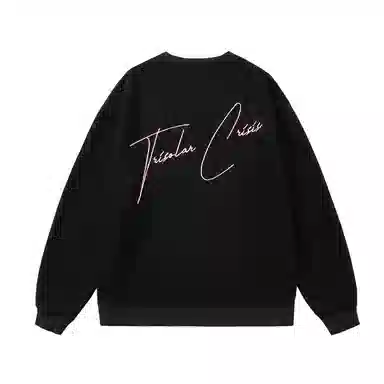 三体 水滴危机系列 简约字母绣花休闲宽松复古美式高街潮牌套头圆领百搭重磅基础款纯色学生多巴胺日常通勤卫衣 男女同款