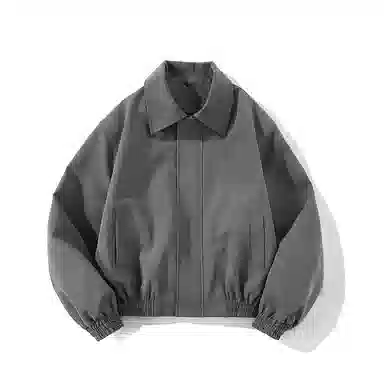 快鱼 高级感美式复古翻领飞行员简约纯色潮牌日常基础休闲百搭短款夹克外套 男女同款