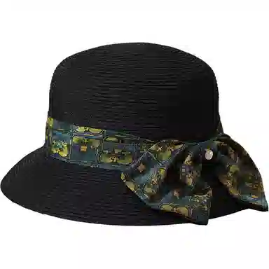 红豆 遮阳户外防紫外线可折叠蝴蝶结 聚酯纤维 防晒帽 女款