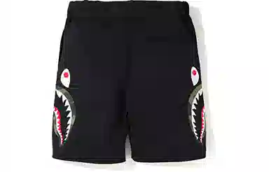 A BATHING APE DOUBLE KNIT SIDE SHARK SHORTS