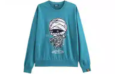 鬼洗 圆领印花长袖合身卫衣 男款