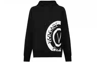 Versace Jeans Couture SS24 Letter Logo Hoodie Black