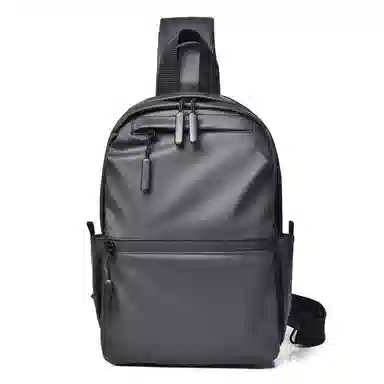 彤彤兔 时尚潮流高级感多功能简约防水 牛津布 斜挎包胸包 男款 灰色/黑色