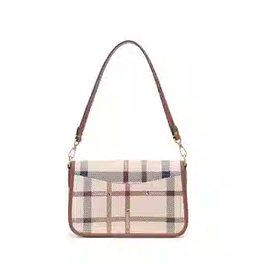 Aquascutum PVC Shoulder Bag Brown