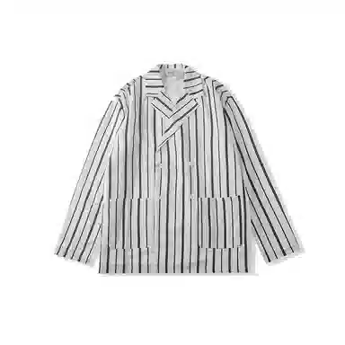 我是大卫 条纹宽松双排扣长袖衬衫 男款