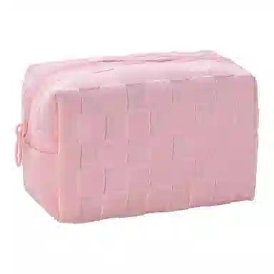 米甜兔 棋牌格枕头化妆包女士便携大容量洗漱包毛巾布手拿化妆包