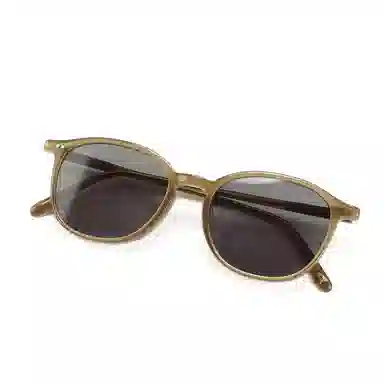 青雉作 英式复古惠灵顿细边墨镜 超轻开车灰色高清偏光镜防紫外线  小脸经典款 板材镜架 椭圆形 太阳眼镜 男女同款情侣款 玳瑁色 豆蔻色