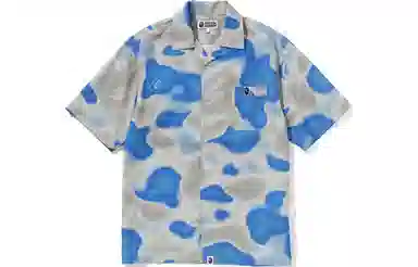 A BATHING APE Liquid Camo One Point Open Collar Shirt