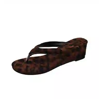 美洲爵士 小众时尚豹纹通勤百搭人字拖鞋 女