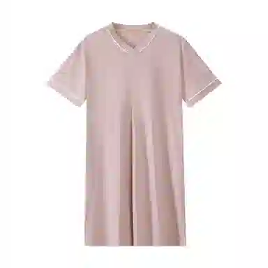 莫代尔 甜美柔软舒适亲肤透气时尚无束缚带胸垫防凸点可外穿短袖睡裙 女款 藕色