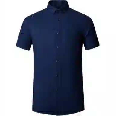 才子 透气修身翻领短袖衬衫 男款