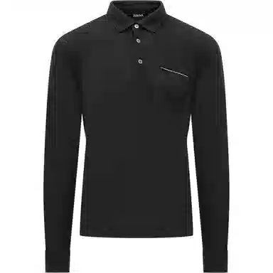 Zegna Long Sleeve Polo Black