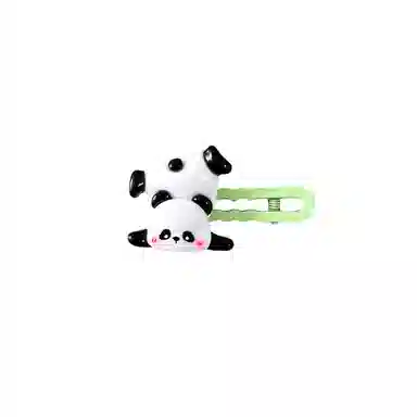 色菲尔 可爱熊猫小公主头前额侧边刘海夹子后脑勺盘发气质 树脂 发夹 女款