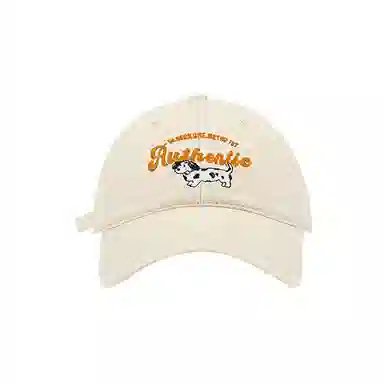 心水好物 卡通小狗刺绣字母百搭遮阳帽大头显脸小 棉 鸭舌帽 男女同款情侣款