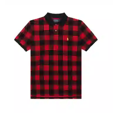 Polo Ralph Lauren FW22 Plaid Logo Polo Shirt Red