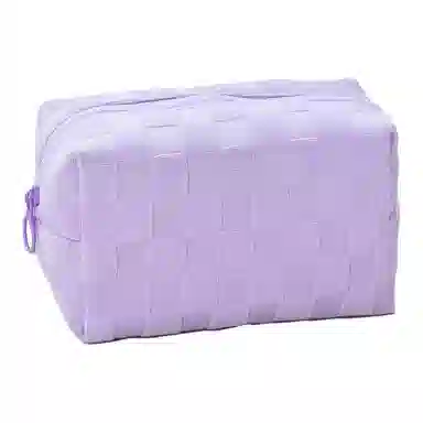 米甜兔 棋牌格枕头化妆包女士便携大容量洗漱包毛巾布手拿化妆包