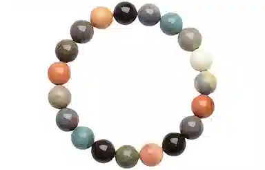 七小匠 阿拉善圆珠 马卡龙系七彩 水晶玛瑙 玉石手串 男女同款情侣款 玛瑙
