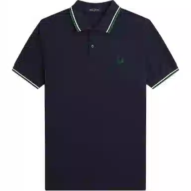 Fred Perry Slim Fit Embroidered Polo Shirt Blue