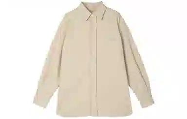 速写 纯色纽扣休闲长袖衬衫 男款