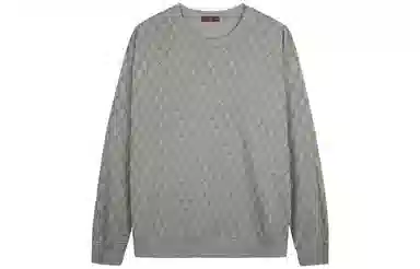 才子 满印圆领套头宽松休闲卫衣 男款