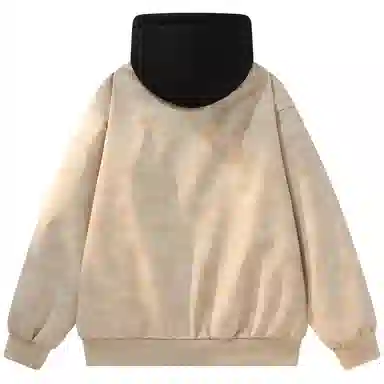 帕丁顿熊 假两件连帽休闲防风宽松皮衣 男女同款