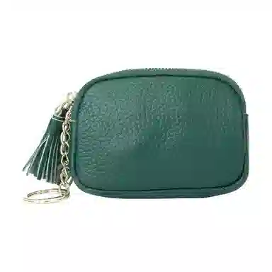 彤彤兔 双拉链钥匙环硬币收纳包 牛皮 零钱包 迷你 女款 多色