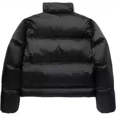 中国李宁 纯色拉链立领短款羽绒服 女款 黑色