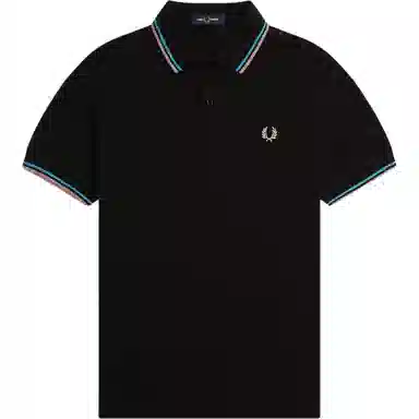 Fred Perry Striped Polo Shirt Black