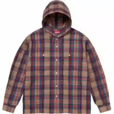 Supreme SS24 WEEK12 PRINTED HOODED FLANNEL SHIRT