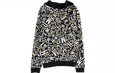 Moschino Teddy Logo Zip Hoodie Black