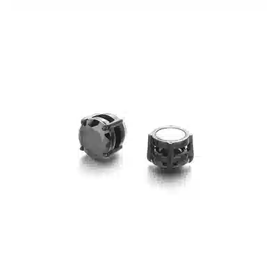B&Z Magnetic Sparkle Earrings Silver Black