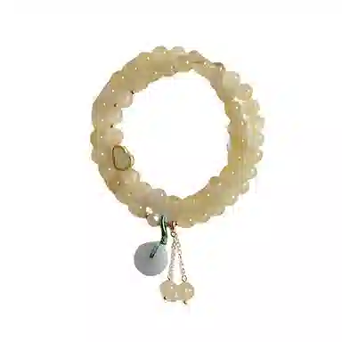 【金玉满堂】 指尖瑰宝 吉祥如意招财转运事业有成前途似锦好运莲莲国风叠戴复古#好运天然 金发晶 手串 男女同款情侣款