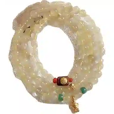 【金玉满堂】 指尖瑰宝 吉祥如意招财转运事业有成前途似锦好运莲莲国风叠戴复古#好运天然 金发晶 手串 男女同款情侣款