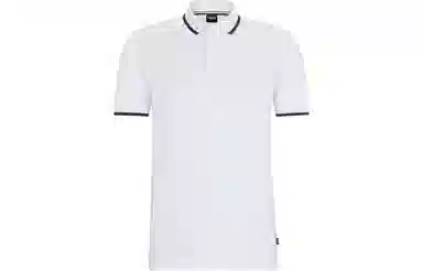 HUGO BOSS Cotton Piqué Polo Shirt Rubber-Print Logo White