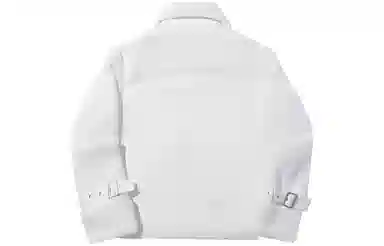 中国李宁 纯色拉链翻领夹克外套 女款 乳白色