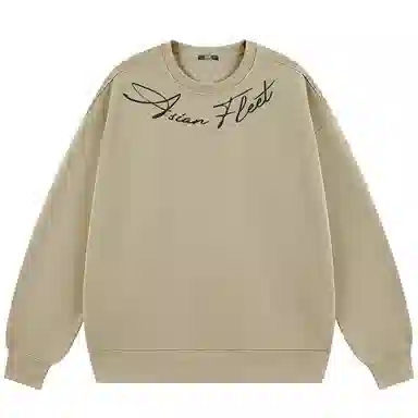 三体 太空军舰队系列 美式复古简约基础款字母印花宽松休闲百搭高街潮牌时尚舒适个性学生多巴胺重磅圆领套头长袖卫衣 男女同款