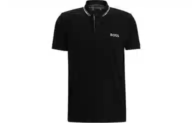 HUGO BOSS SS24 Cotton Blend Polo Shirt With Contrast Logos Polo
