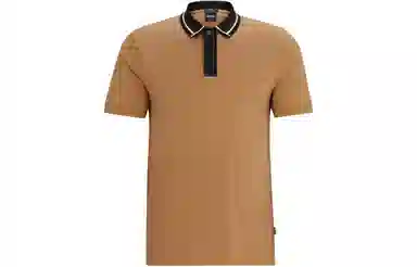 HUGO BOSS Mercerised-Cotton Slim-Fit Polo Shirt With Contrast Stripes Polo