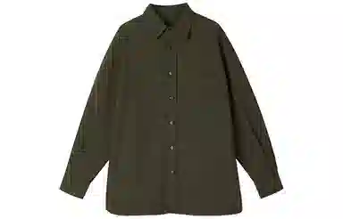 速写 纯色纽扣休闲长袖衬衫 男款