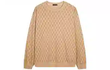 才子 满印圆领套头宽松休闲卫衣 男款