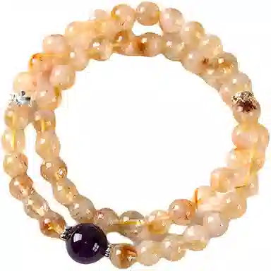 【鎏金岁月】 指尖瑰宝 吸金转运有钱花有桃花事业运爆棚时来运转招财纳福新中式复古#好运天然 黄水晶 手串 男女同款情侣款