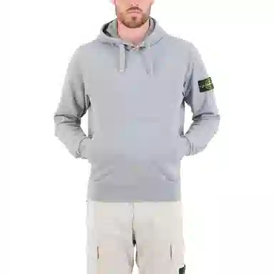 Stone Island Logo Badge Hoodie Green