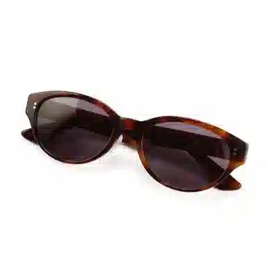 青雉作 欧美好莱坞复古 椭圆形高级墨镜 亚式加高鼻托开车驾驶镜 防紫外线内镀蓝膜 粗框 板材镜架合金 猫眼 太阳眼镜 女款 玳瑁色 黑色