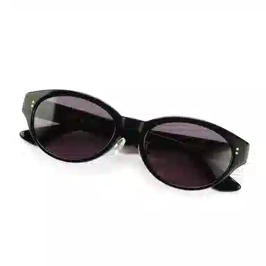 青雉作 欧美好莱坞复古 椭圆形高级墨镜 亚式加高鼻托开车驾驶镜 防紫外线内镀蓝膜 粗框 板材镜架合金 猫眼 太阳眼镜 女款 玳瑁色 黑色