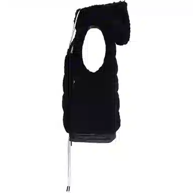 Moncler Logo Mid-Length Hooded Vest Black